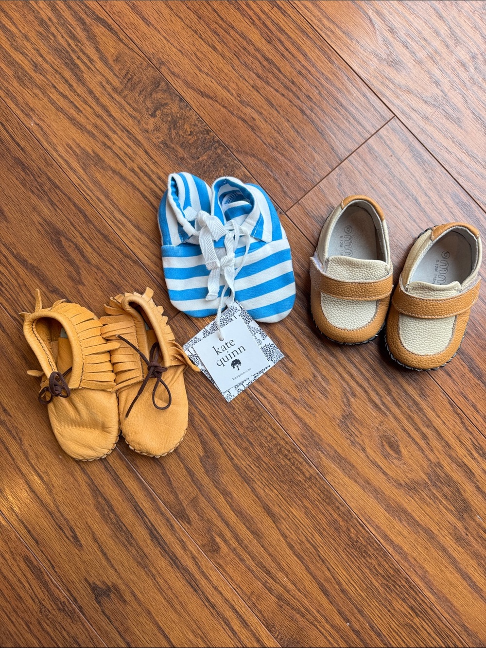 kate quinn blue & white Striped Baby Shoes - Soft First-Walkers Taos Moccasin